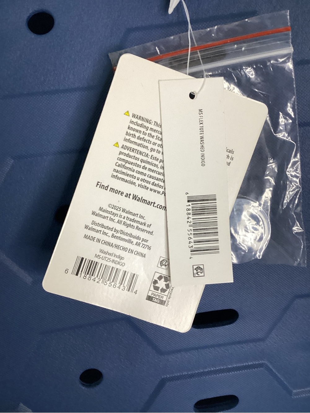 Mainstays Blue Silicone Large Multi-Purpose EVA Flex Tote - Picture 9 of 11